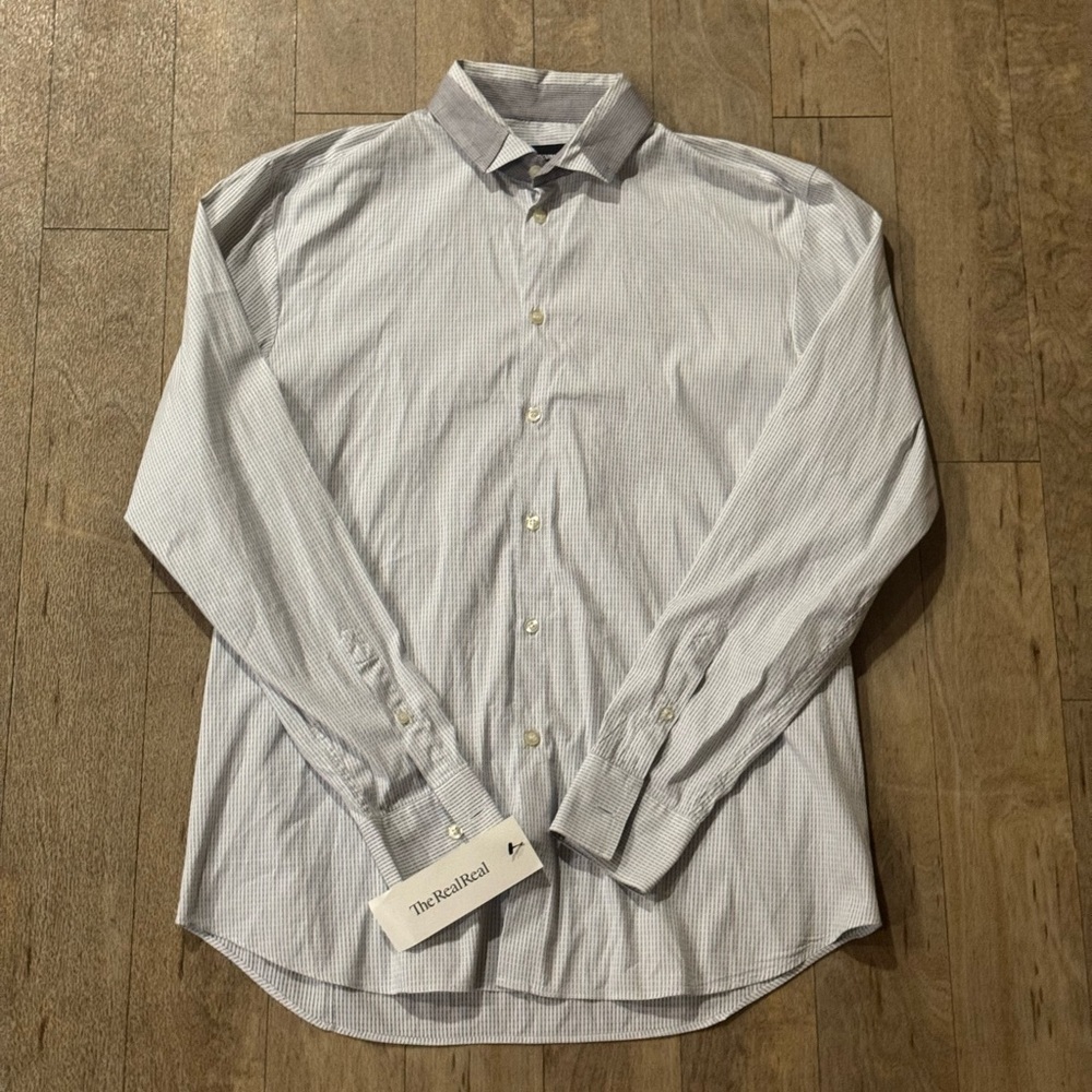 Emporio Armani Men's Button Down Long Sleeve Shirt From TheRealReal Size 42 / 16